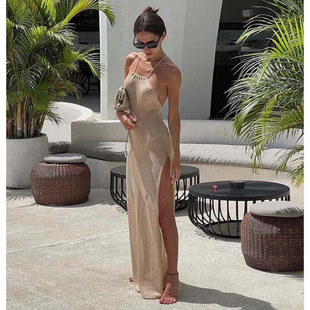 Knitted Cover Up Beach Dress Sexy - Piña Colada