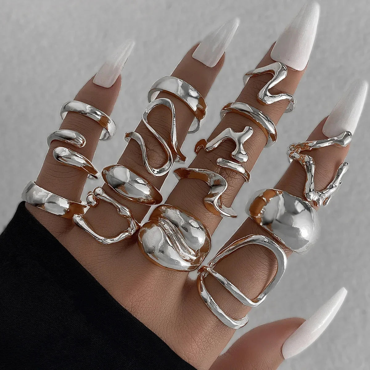 15Pcs/Set Smooth Rings - Piña Colada
