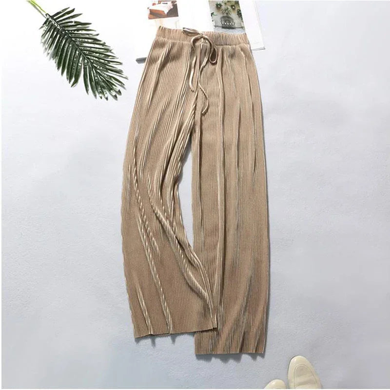 Wide Leg Pants Pleated - Piña Colada