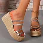 ZOKI Chunky Platform Roman Sandals – Gold/Silver - Piña Colada