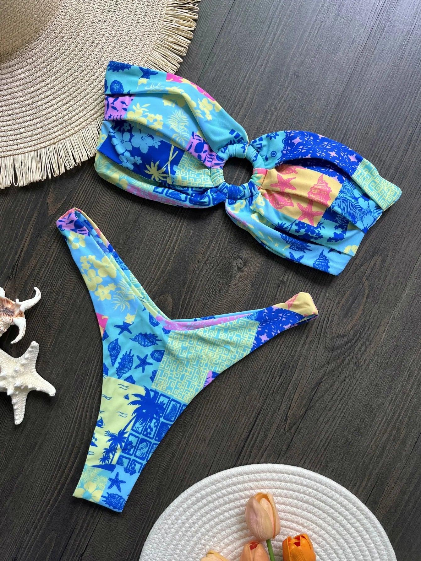Floral Printed Bikini - Piña Colada