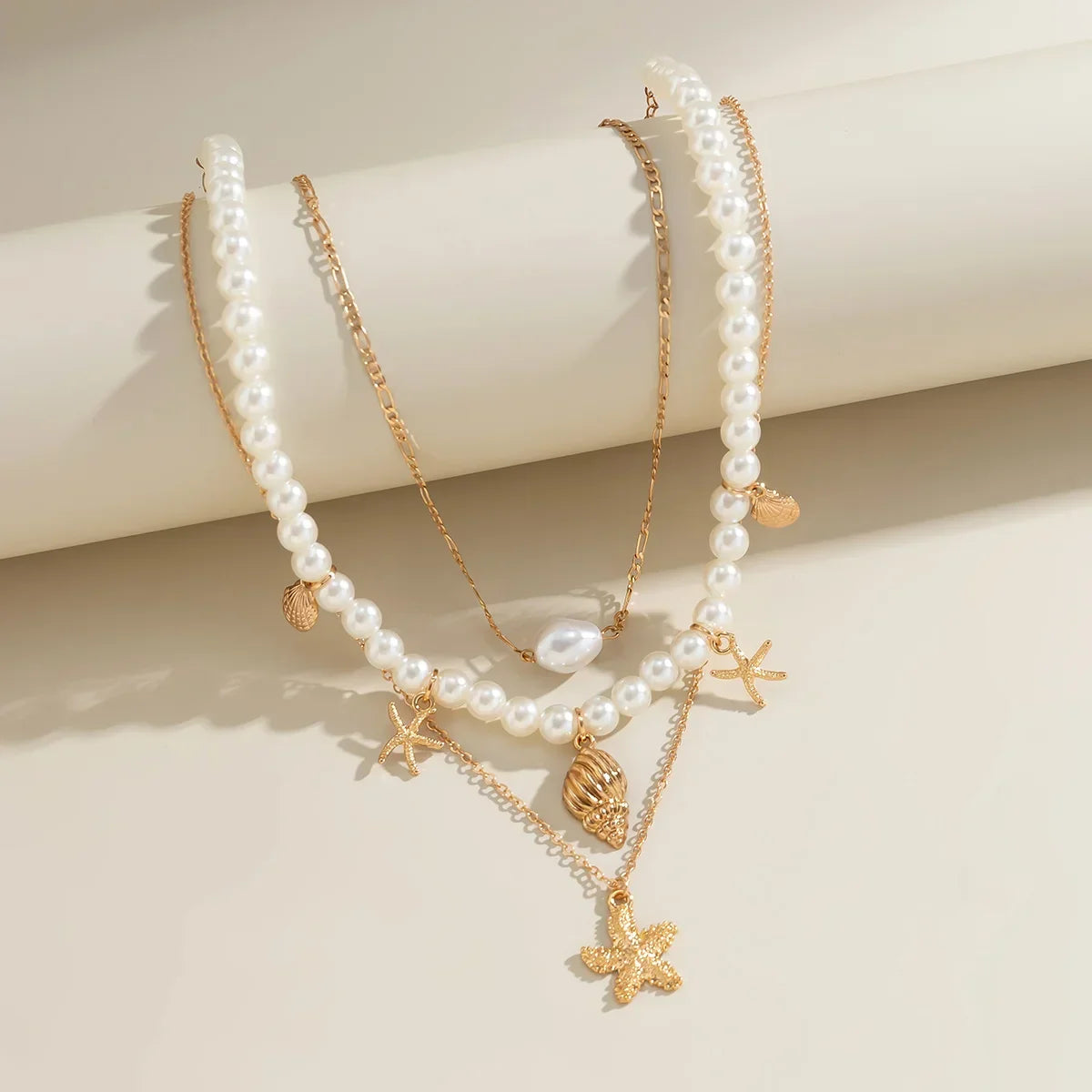 Gold Color Starfish Shape Pendant - Piña Colada