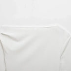 Asymmetrical Square Neck Crop Blouse – Streetwear Chic - Piña Colada