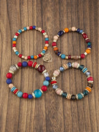 Boho Acrylic Beads Bracelet Set - Piña Colada