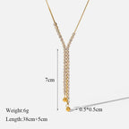 Trendy Stainless Steel Ball Pendant Necklace for Women - Piña Colada
