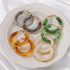 Trendy Acrylic Hoop Earrings - Piña Colada
