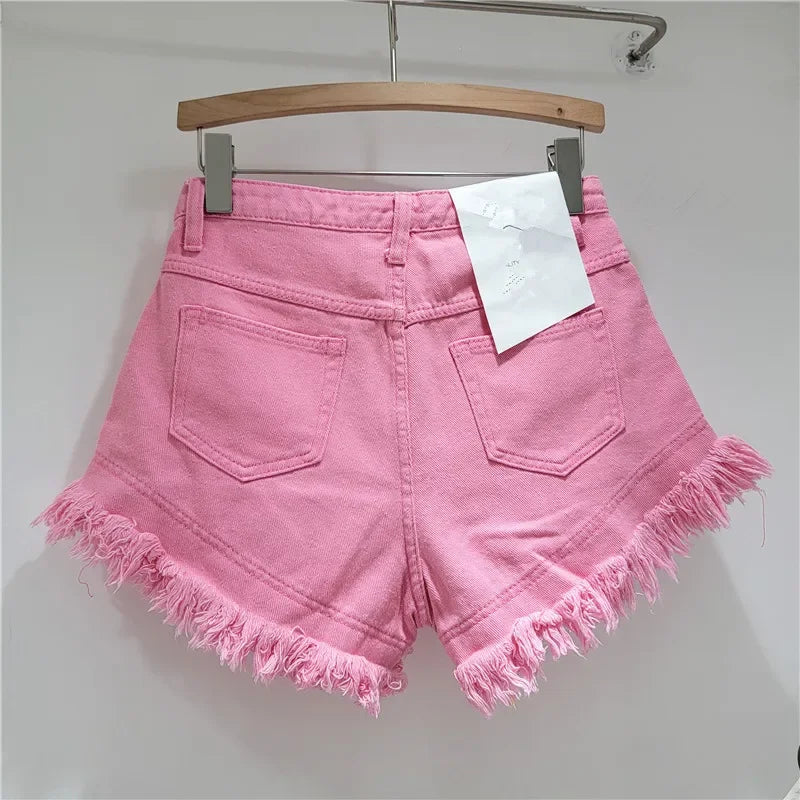 Denim Shorts High-waisted - Piña Colada