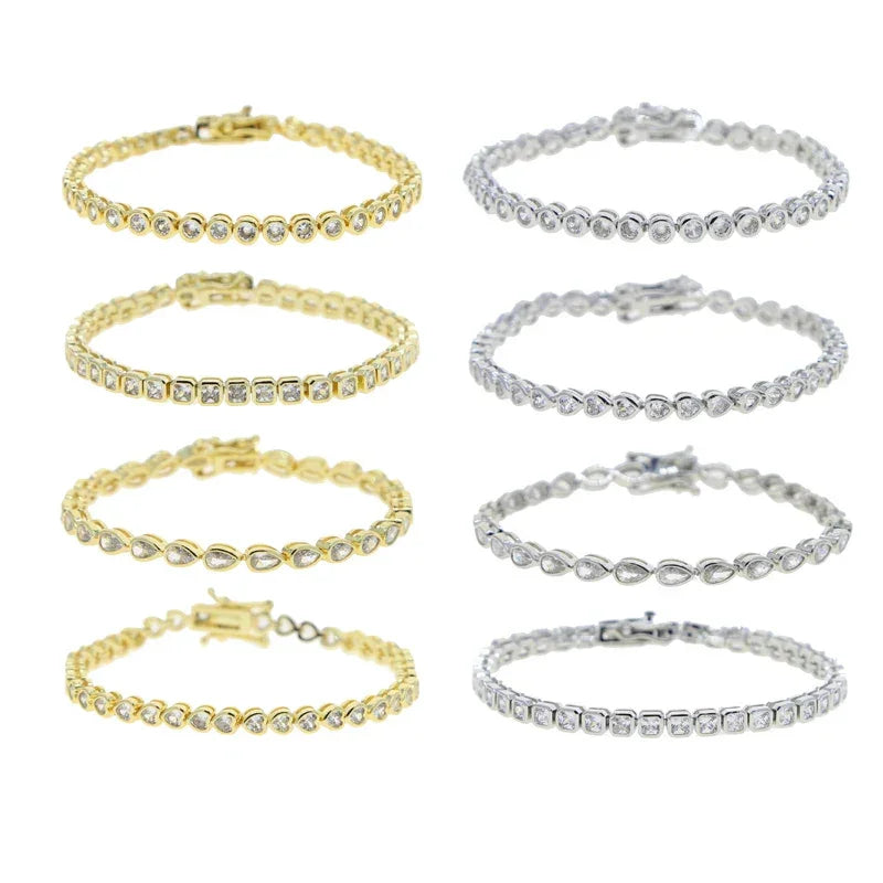 Zirconia Tennis Chain Bracelet - Piña Colada