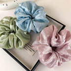 Oversized Glossy Silk Scrunchies - Piña Colada