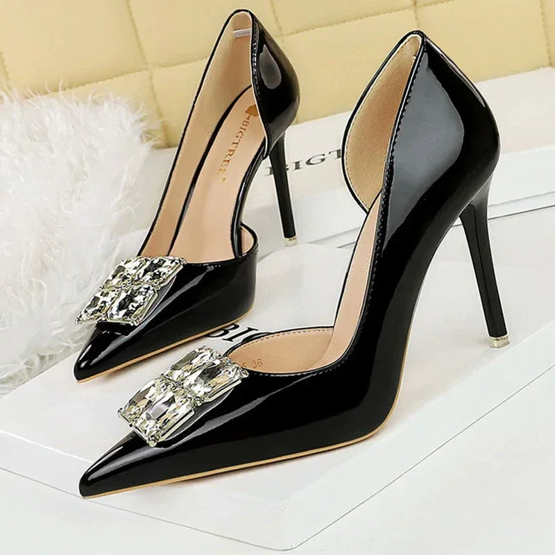 Elegant Pump Pearl Details Buckle Strap - Piña Colada