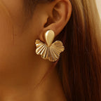 Trendy Chunky Leaf Drop Earrings - Piña Colada