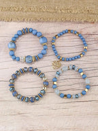 Boho Acrylic Beads Bracelet Set - Piña Colada