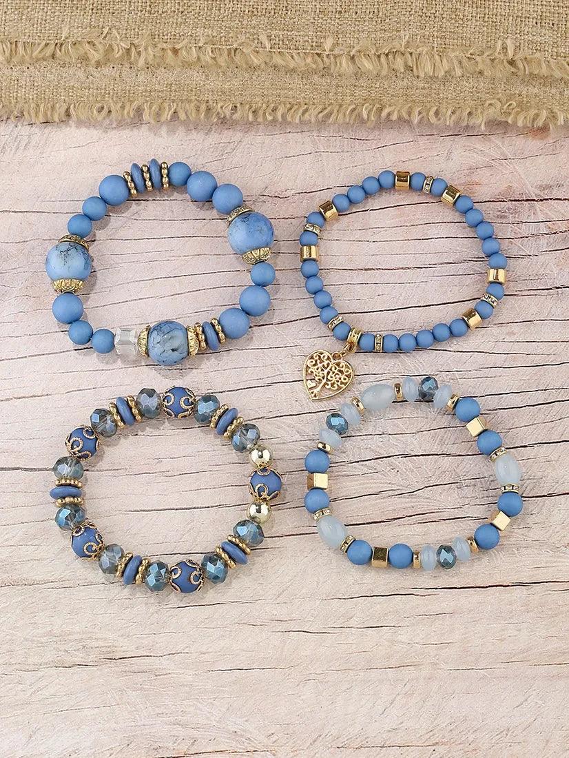 Boho Acrylic Beads Bracelet Set - Piña Colada