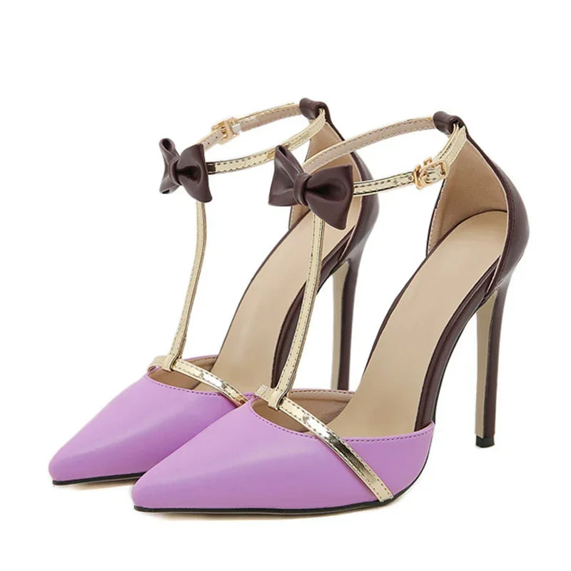 Bowknot Ankle Strap Pumps - Piña Colada