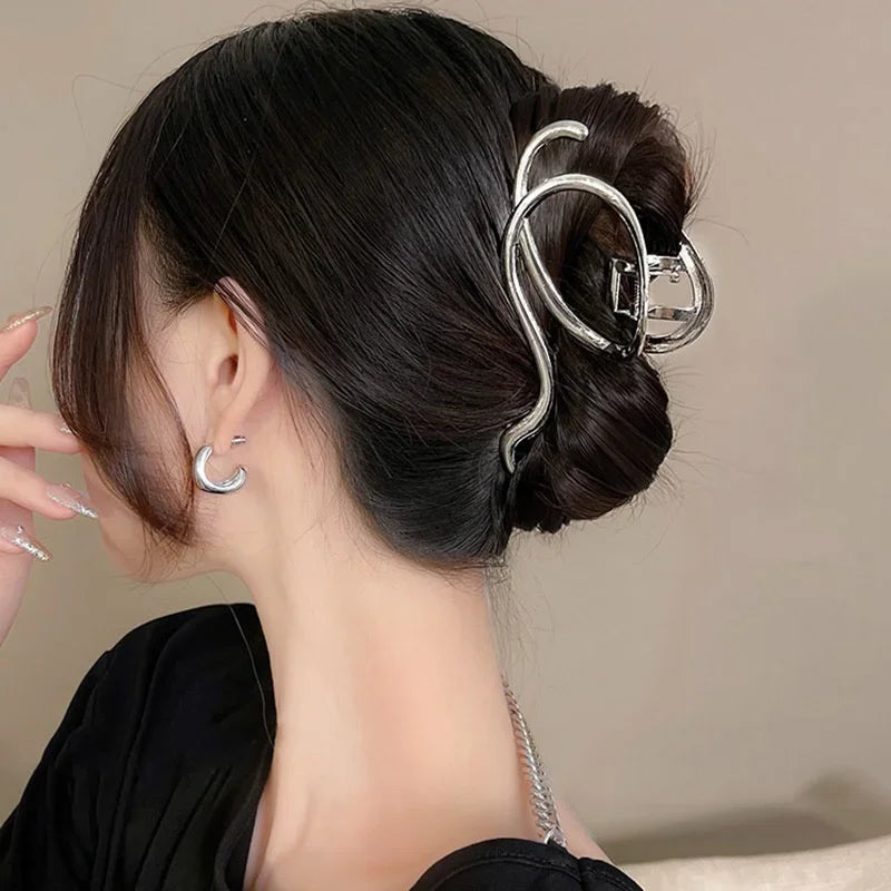 Metal Geometric Hair Claws - Piña Colada