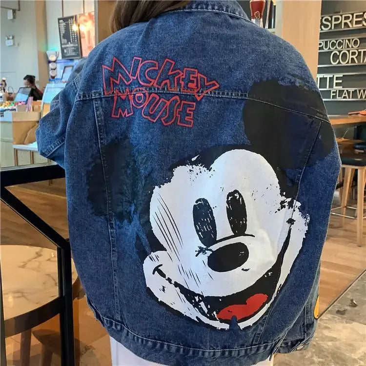 Printed Denim Jacket Cartoon - Piña Colada