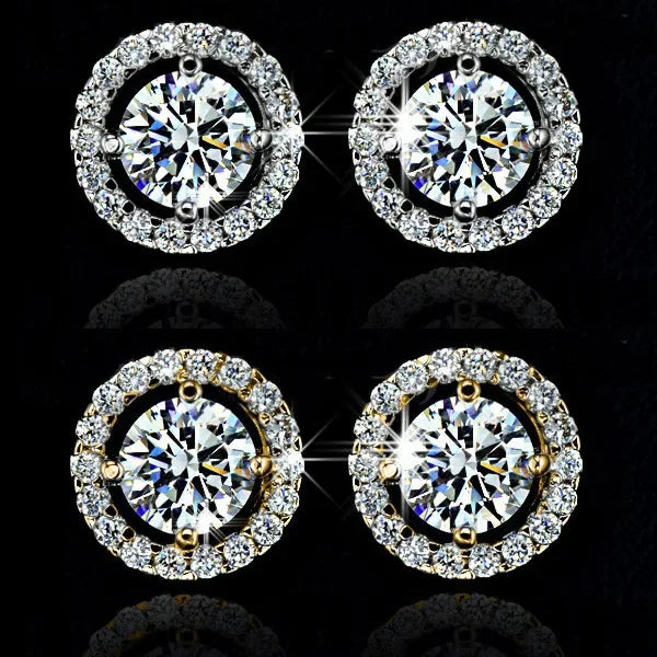 Crystal Zircon Stud Earrings - Piña Colada