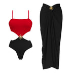 2Pcs One Shoulder Swimsuit - Piña Colada