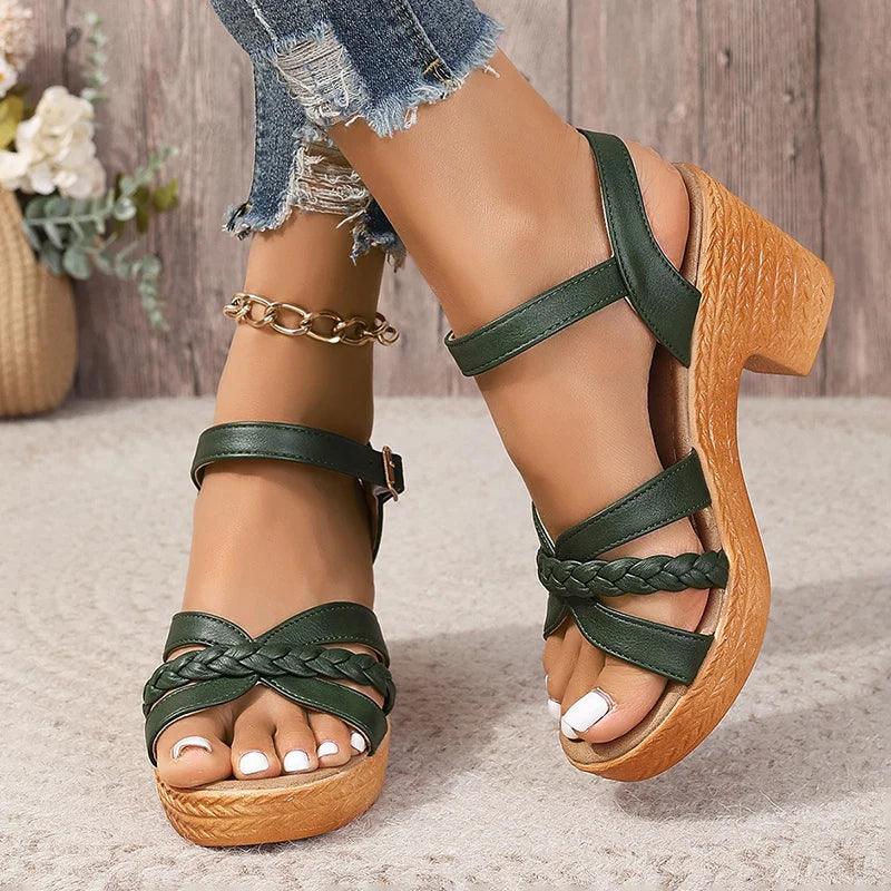 High Heels Sandals Chunky Platform - Piña Colada