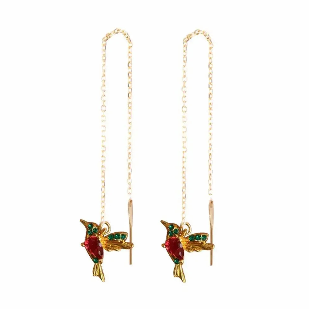Zircon Crystal Pearls Long Tassel Butterfly Earrings - Piña Colada