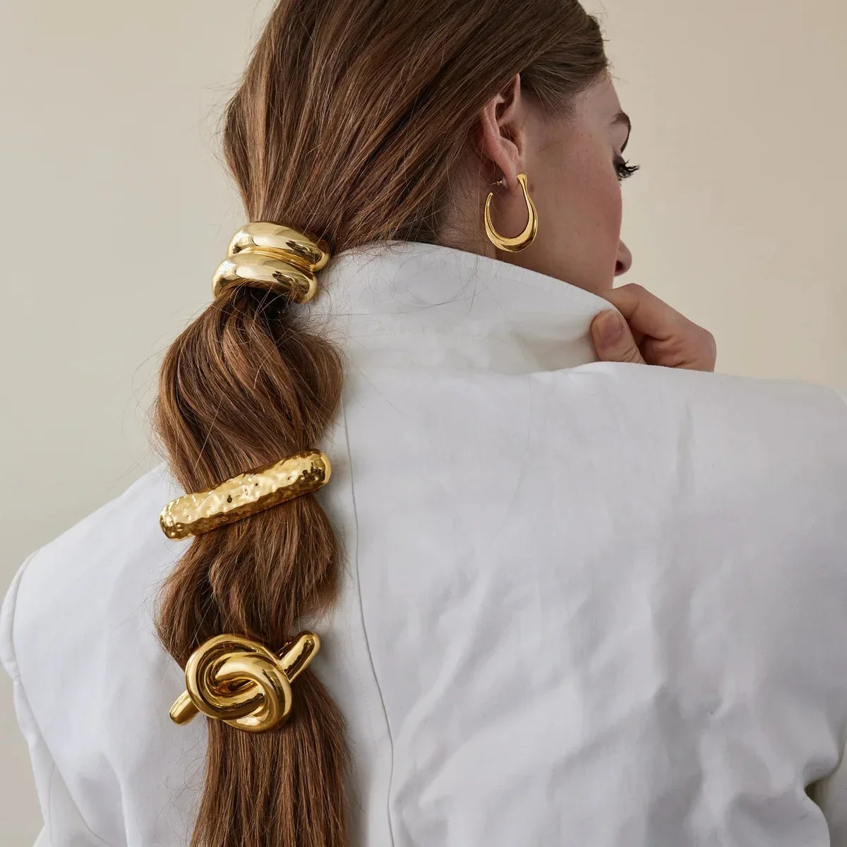Metal Irregular Double-Layer Hair Bands - Piña Colada