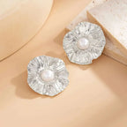 Pearl Texture Wrinkles Earrings - Piña Colada