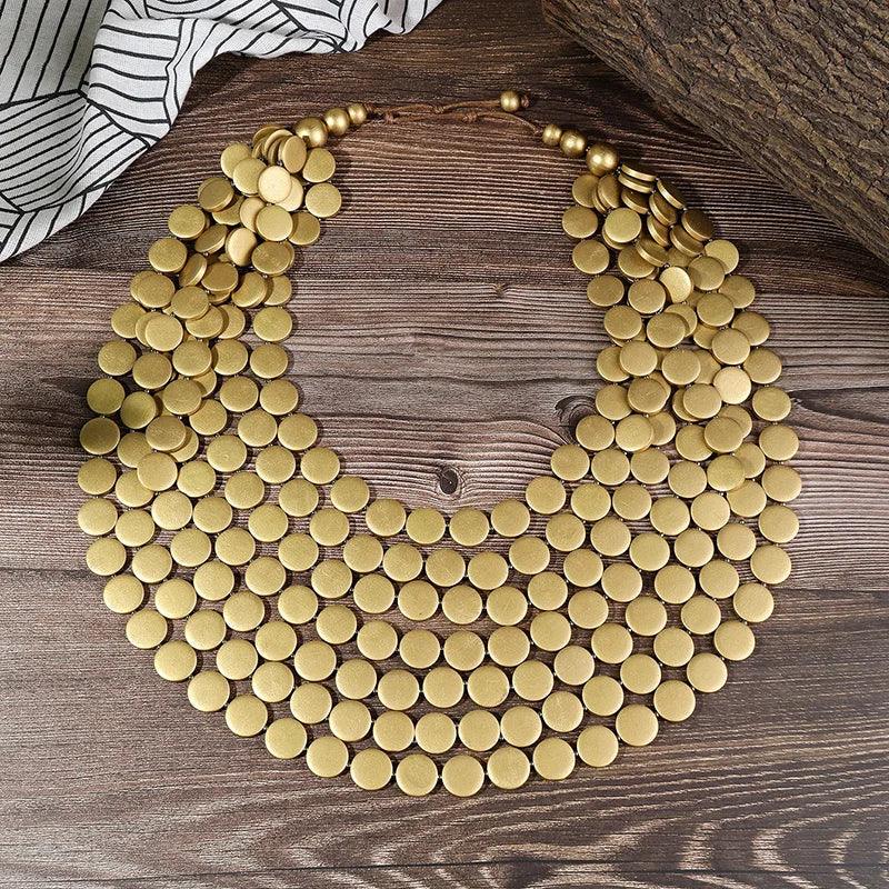 Multi-color Necklace Wooden - Piña Colada