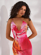 Printed One-Shoulder Maxi Dress - Piña Colada