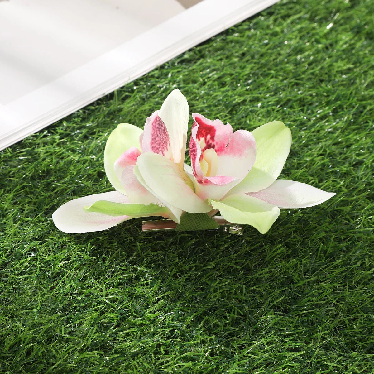 Orchid Flowers Hair Clips - Piña Colada