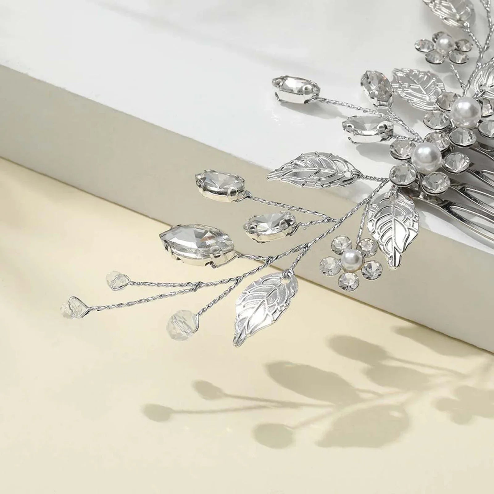 Crystal Pearl Hair Comb Clip - Piña Colada