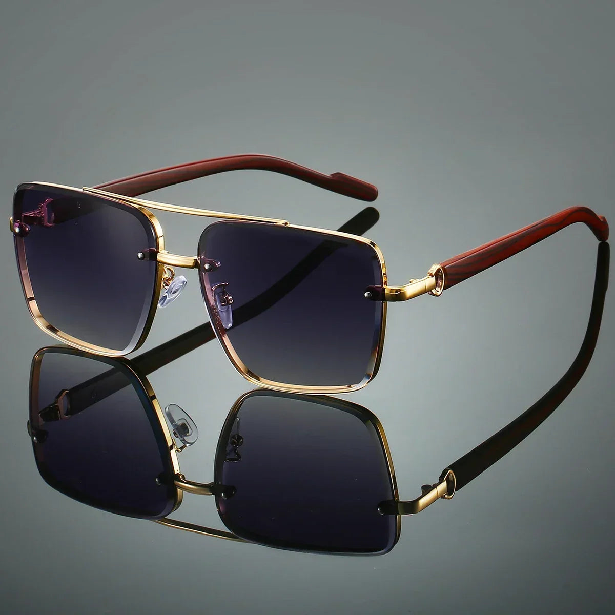 Square Metal Shades Sunglasses - Piña Colada