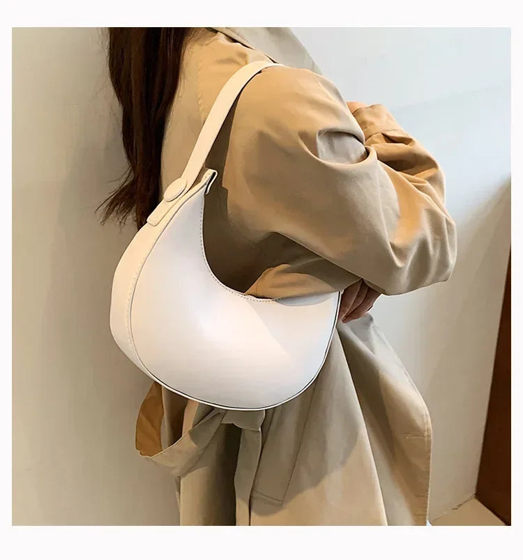Cute Half Crescent Bag Leather