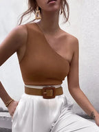 Backless Stretch Tank Top – Sleek Club Style - Piña Colada