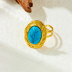 316L Stainless Steel Golden Turquoise Pendant - Piña Colada
