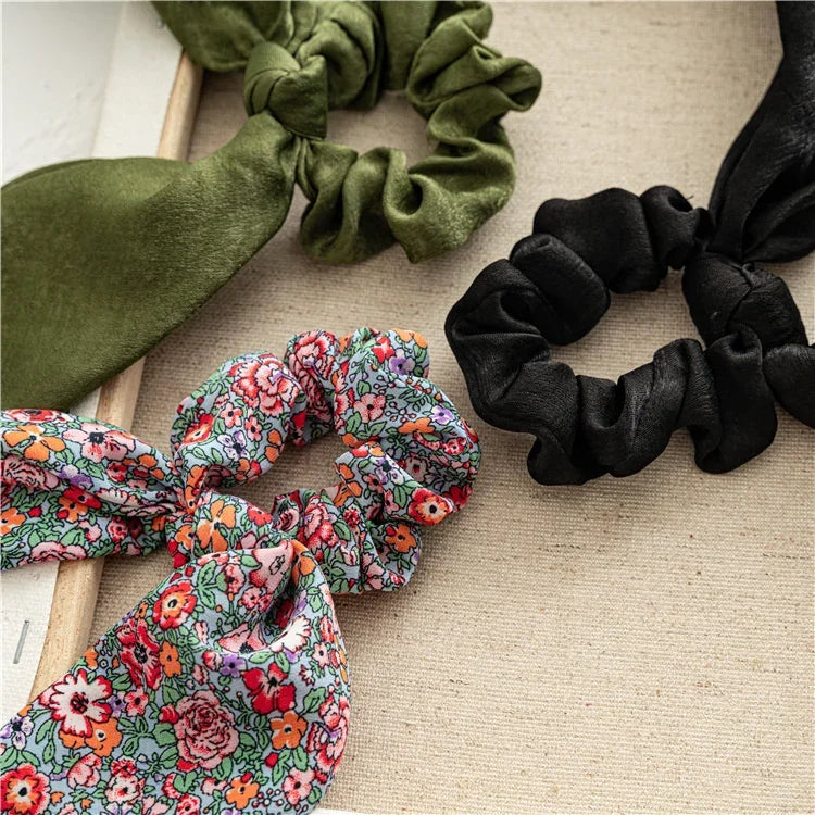 Print Bow Satin Long Ribbon - Piña Colada