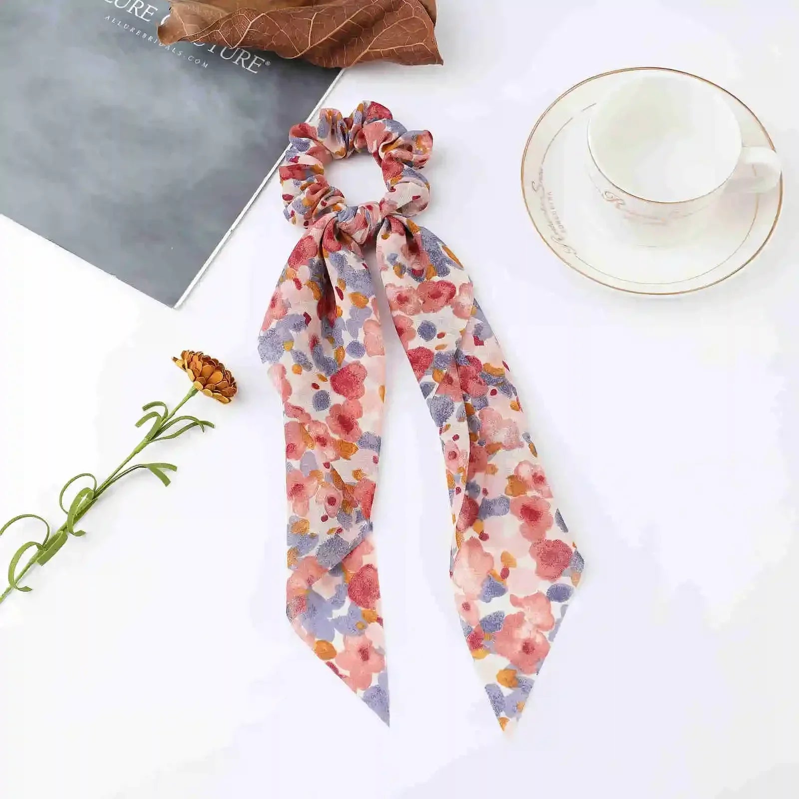 Satin Scrunchie Scarf - Piña Colada