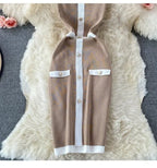 Patchwork Knit Mini Dress – Spaghetti Strap Streetwear - Piña Colada