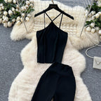 Unidance Pleated Square Neck Two-Piece Set – Casual Chic for Spring/Summer - Piña Colada