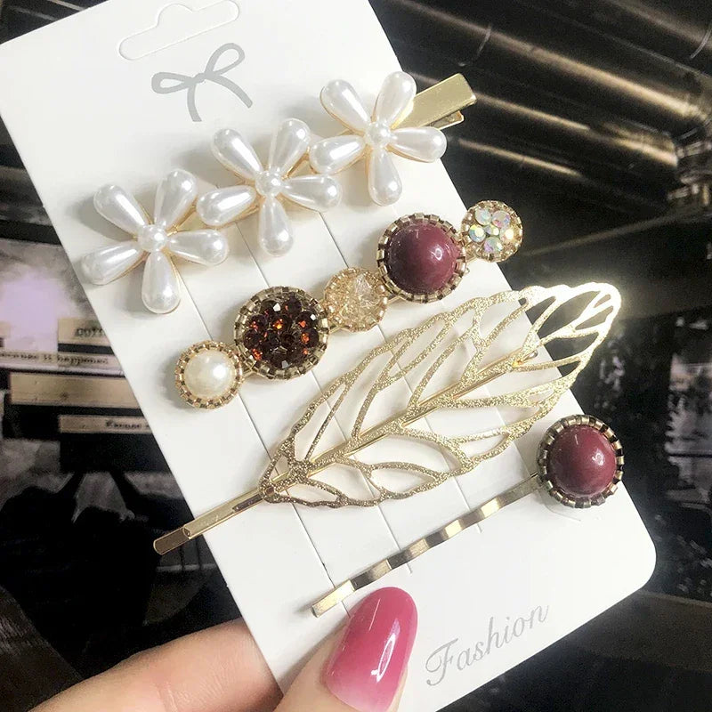 3/4pcs Set Pearl Hair Clip - Piña Colada