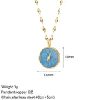 Gold Pendant Long Stainless Steel Chains - Piña Colada