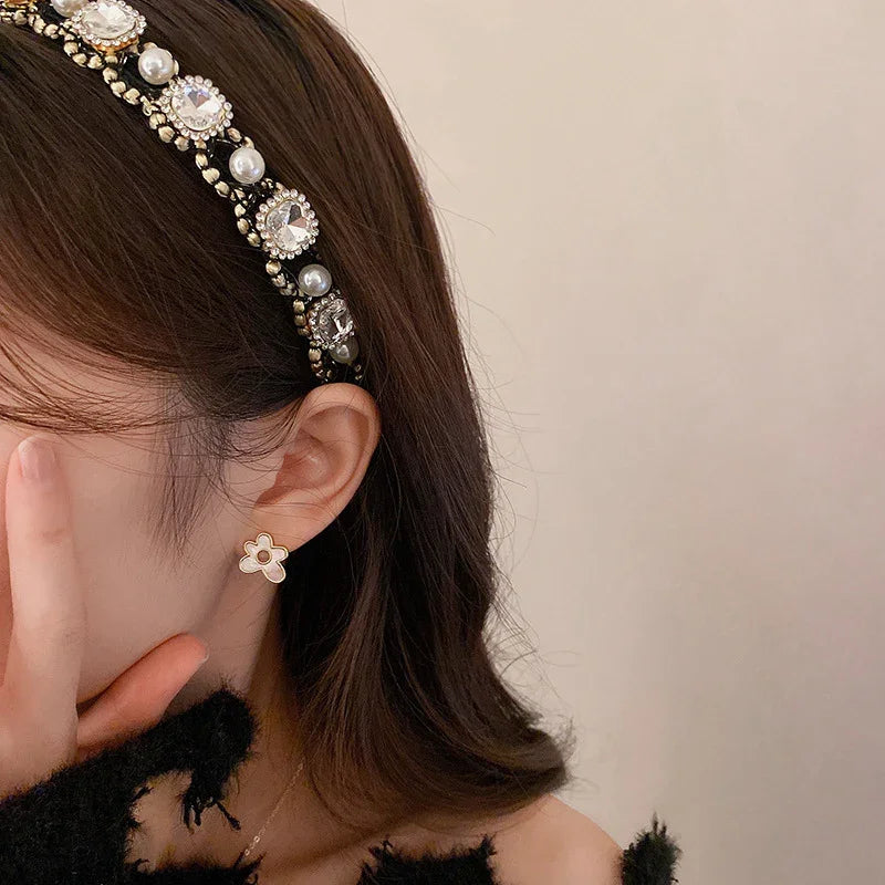 Pearl & Rhinestone Headband - Piña Colada