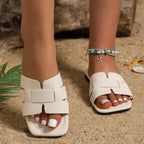 Solid Color Slide Sandals - Piña Colada
