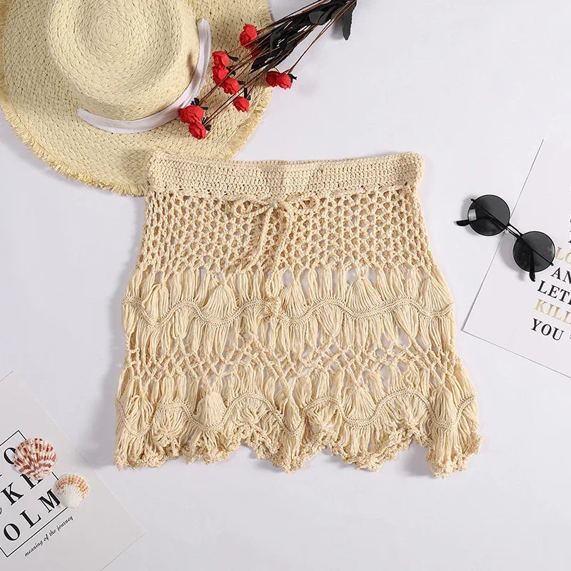 Handmade Crochet Hollow Out Swimwear Cover Up - Piña Colada