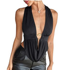 Backless Crop Top Halter - Piña Colada