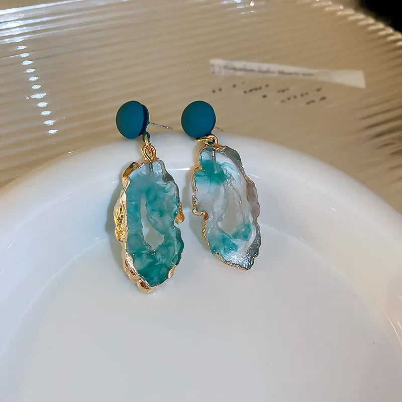 Vintage Emerald Irregular Earrings - Piña Colada