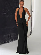 Maxi Dress Classic Solid Low Neck - Piña Colada
