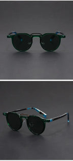 Retro Metal Frame Oval Sunglasses - Piña Colada