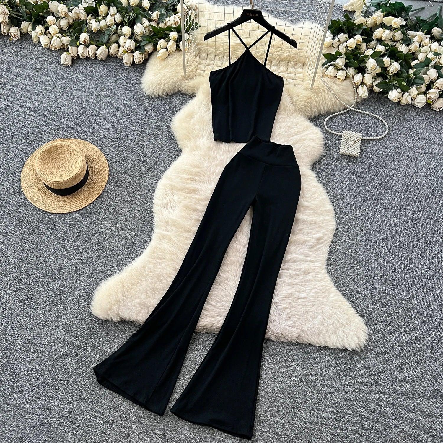 Unidance Pleated Square Neck Two-Piece Set – Casual Chic for Spring/Summer - Piña Colada