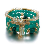 4Pcs New Tassel Charm Beads Bracelet - Piña Colada