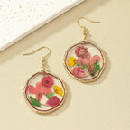 Natural Flower Dangle Earrings - Piña Colada